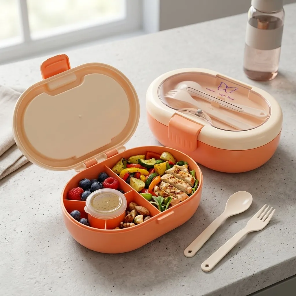 Plastic Bento Lunch Box with C - огляд і ціна Meal Prep Or Prep Meal